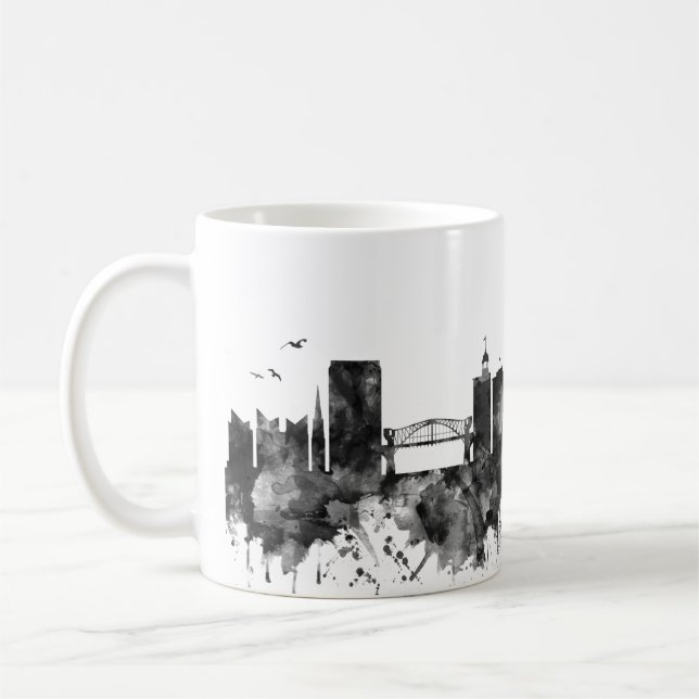 Chattanooga Tennessee Skyline BW Coffee Mug (Left)