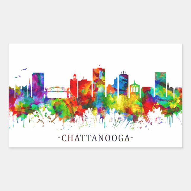 Chattanooga Tennessee Skyline Rectangular Sticker (Front)