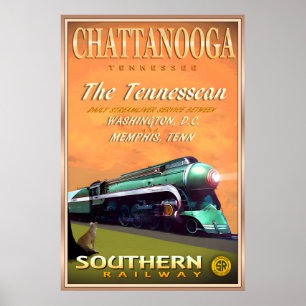CHATTANOOGA Tennessee Southern Railway Travel Poster