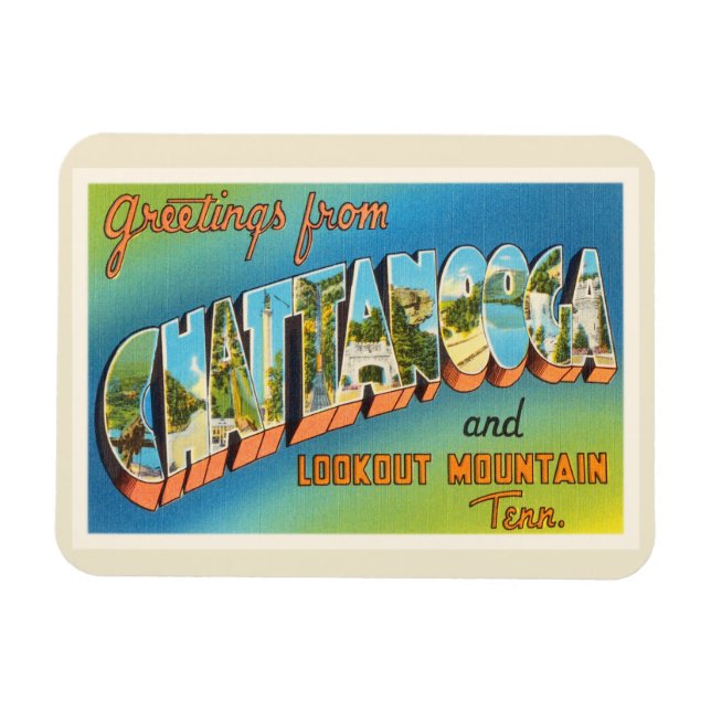 Chattanooga Tennessee TN Vintage Travel Souvenir Magnet (Horizontal)