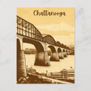 Chattanooga Tennessee Walnut Street Bridge Vintage Postcard