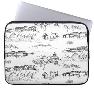 Chattanooga Toile Black and White Laptop Sleeve