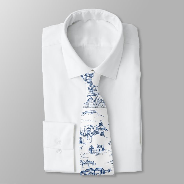Chattanooga Toile Blue Tie (Tied)