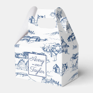 Chattanooga Toile Navy and White Wedding Favour Box