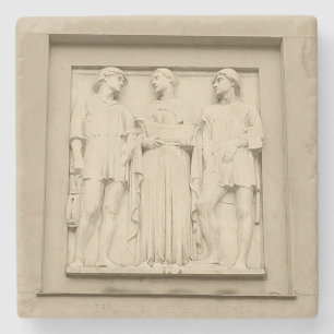 Chatting men stone coaster