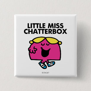 Chatting With Little Miss Chatterbox 15 Cm Square Badge