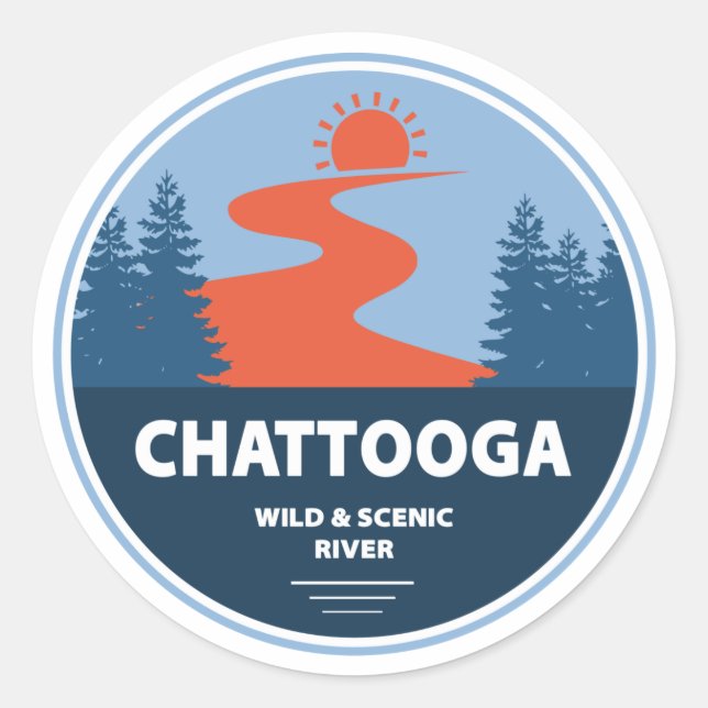 Chattooga Wild And Scenic River Classic Round Sticker (Front)