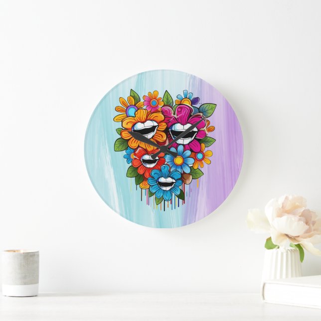 Chatty Blossoms Large Clock (Home)