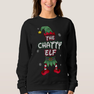 Chatty Elf Christmas Pyjamas Pjs Matching Family G Sweatshirt