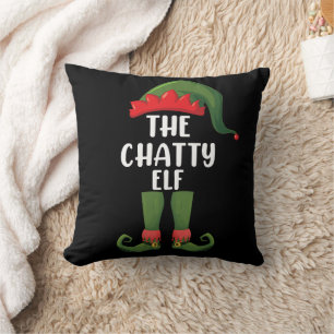 Chatty Elf Family Matching Group Christmas Cushion