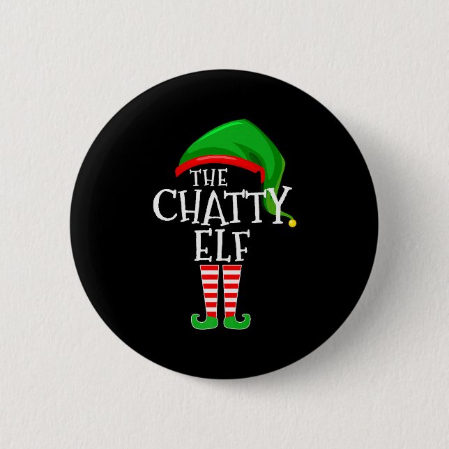 Chatty Elf Family Matching Group Christmas Premium 6 Cm Round Badge (Front)