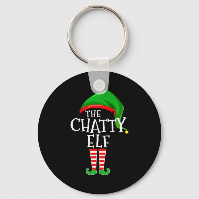 Chatty Elf Family Matching Group Christmas Premium Key Ring (Front)
