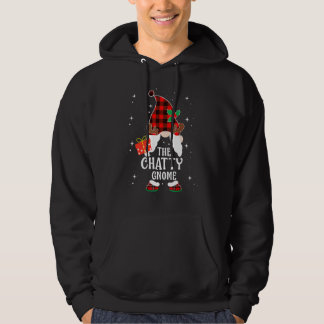 Chatty Gnome Buffalo Plaid Matching Family Christm Hoodie