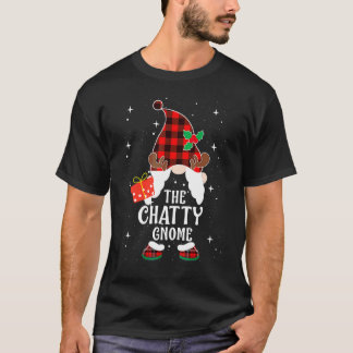 Chatty Gnome Buffalo Plaid Matching Family Christm T-Shirt