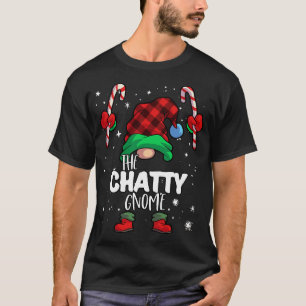 Chatty Gnome Red Buffalo Plaid Matching Family Chr T-Shirt