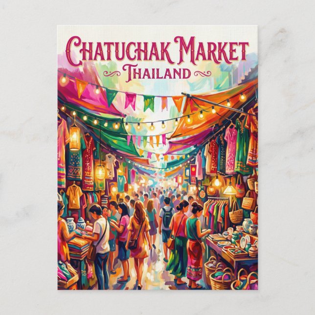 Chatuchak Market Thailand Postcard (Front)