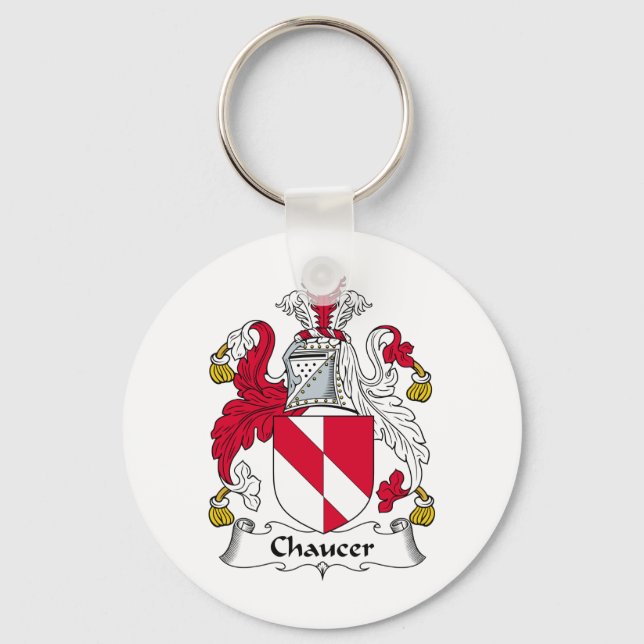Chaucer Family Crest Key Ring (Front)