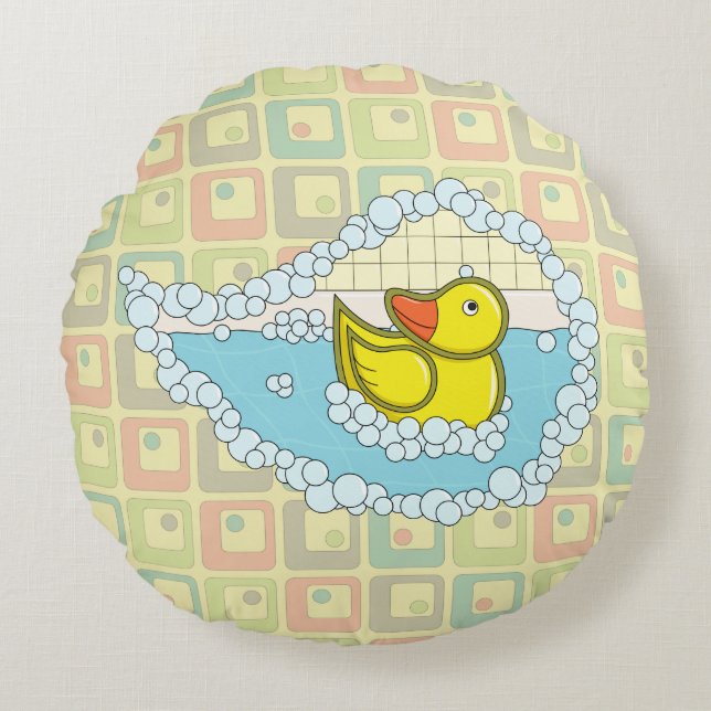 Chaucer the Rubber Duck Round Pillow (Front)