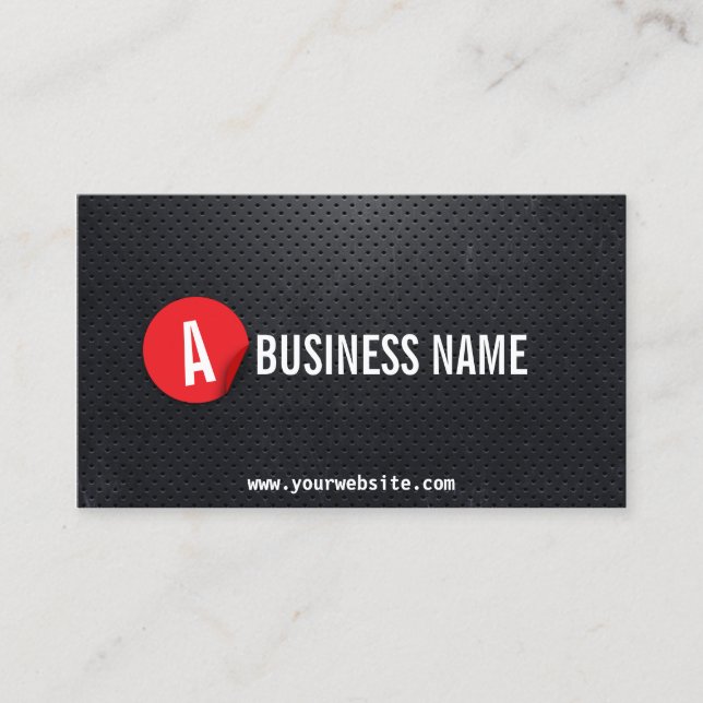 Chauffeur Black Metal Modern Red Label Business Card (Front)