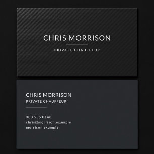 Chauffeur Carbon Fibre Car Driver Black Business Card