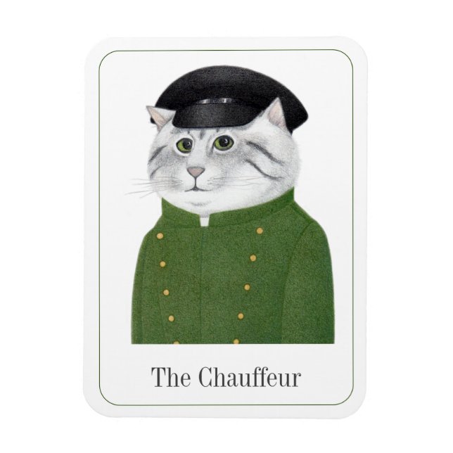 CHAUFFEUR CAT 3x4 Flexible Magnet + Text II (Vertical)