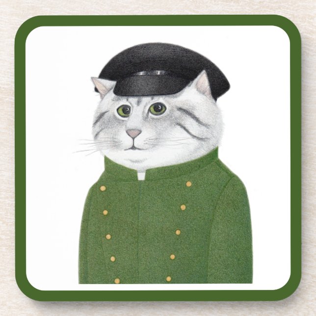 CHAUFFEUR CAT Hard Plastic Coasters  (Front)