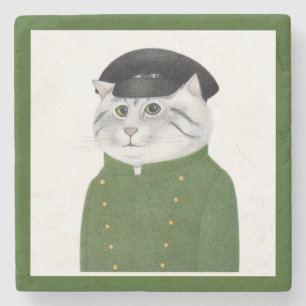 CHAUFFEUR CAT Marble Stone Coaster