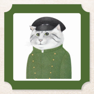 CHAUFFEUR CAT Ticket Paper Coasters