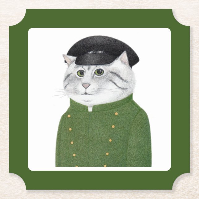 CHAUFFEUR CAT Ticket Paper Coasters  (Front)