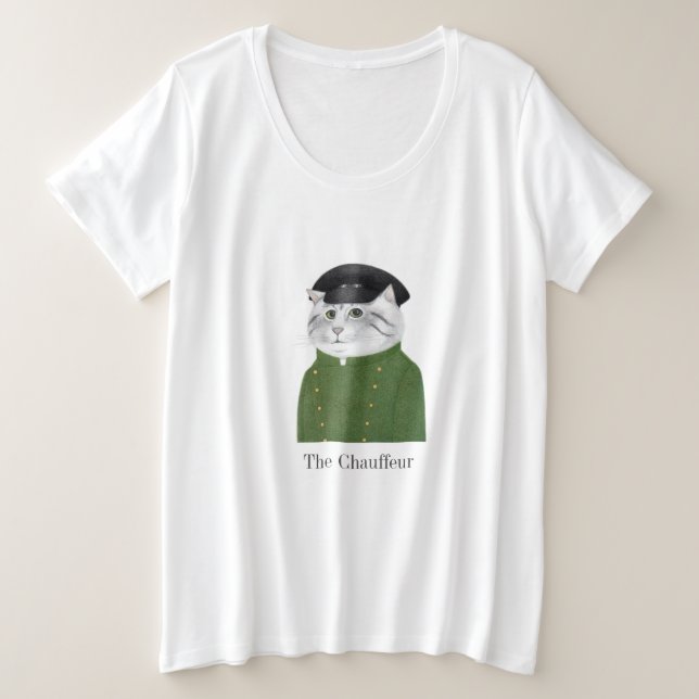 CHAUFFEUR CAT Women's Plus Size T-Shirt  (Design Front)