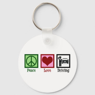 Chauffeur Peace Love Driving Business Key Ring