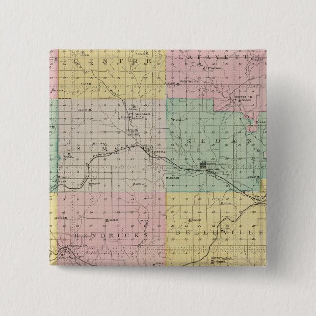 Chautauqua County, Kansas 15 Cm Square Badge (Front)