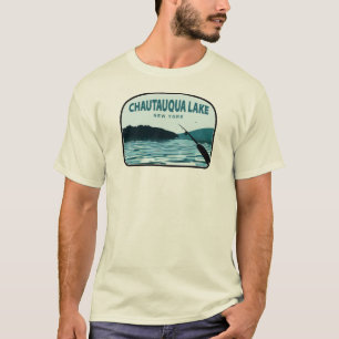 Chautauqua Lake New York Fishing Rod T-Shirt