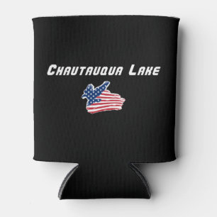 Chautauqua Lake New York Patriotic Eagle Can Cooler
