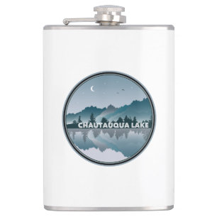 Chautauqua Lake New York Reflection Hip Flask