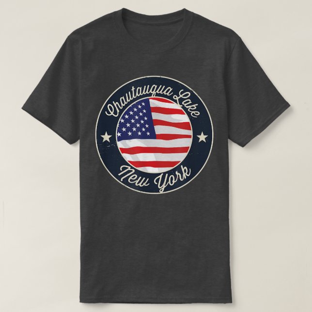 Chautauqua Lake - Patriotic New York Souvenir T-Sh T-Shirt (Design Front)