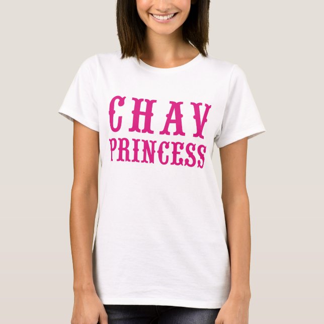 Chav Princess Pink Vintage Badge Hikingduck T-Shirt (Front)