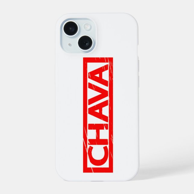 Chava Stamp iPhone 15 Case (Back)