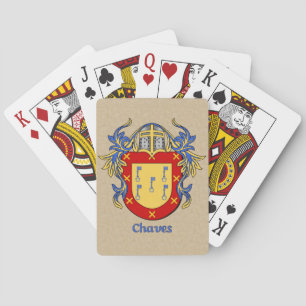 Chaves Heraldic Shield with Mantling Playing Cards