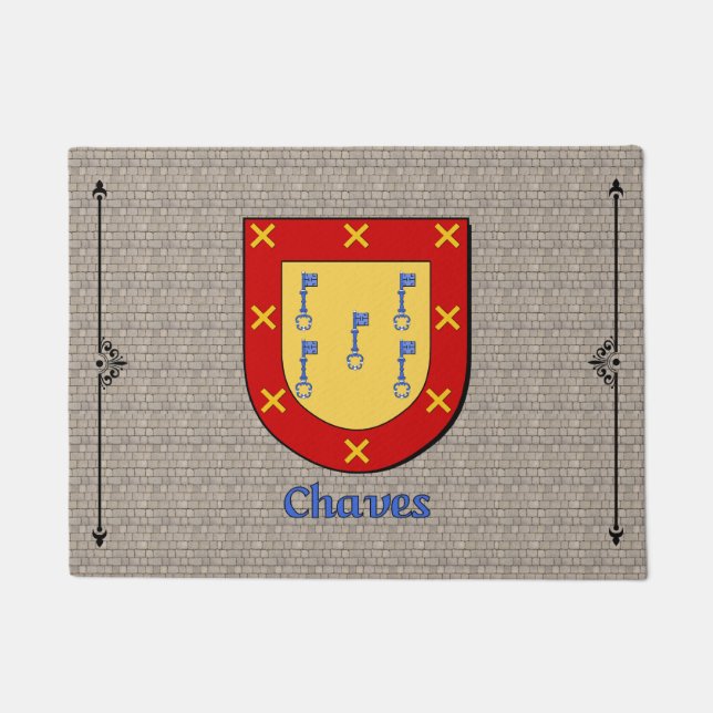 Chaves Historical Shield on Cobblestone Doormat (Front)