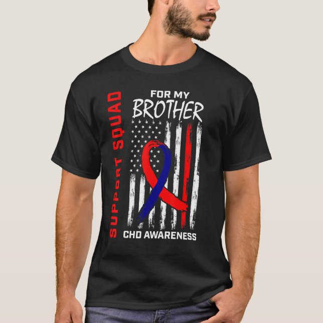 CHD Awareness Brother Heart Disease Support Squad  T-Shirt (Front)
