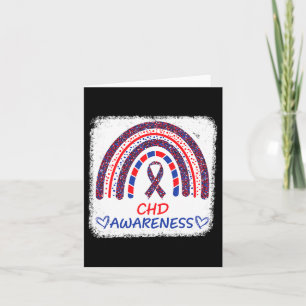 Chd Awareness Heart Disease Bleached Rainbow Blue Card