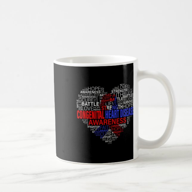 Chd Awareness Heart Disease Fighting Hope Support  Coffee Mug (Right)