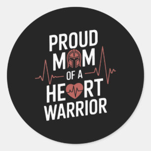 Chd Awareness Heart Disease Warrior Proud Warrior  Classic Round Sticker