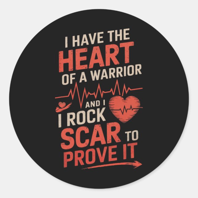 Chd Awareness Heart Disease Warrior Support Surger Classic Round Sticker (Front)