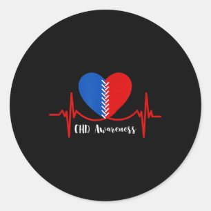 Chd Awareness, Heart Warrior, Zipper Heart  Classic Round Sticker