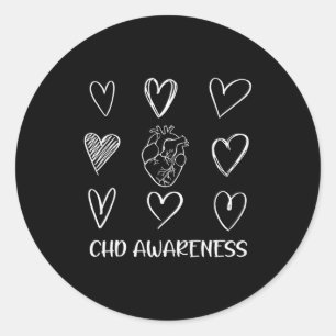 Chd Awareness Warrior Heart Disease Month Awarenes Classic Round Sticker