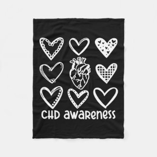 Chd Awareness Warrior-heart Disease Month Awarenes Fleece Blanket