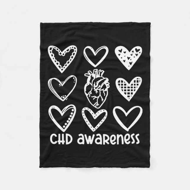 Chd Awareness Warrior-heart Disease Month Awarenes Fleece Blanket (Front)