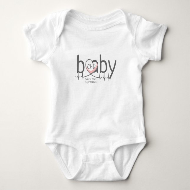 CHD Baby Heartbeat Jersey Bodysuit (Front)